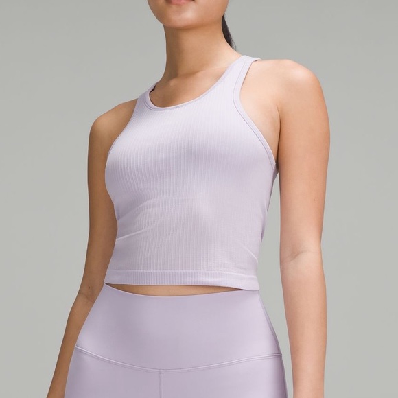 LULU PURPLE HIGH NECK EBB TO STREET TANK TOO CROPPED SIZE 4 - Picture 1 of 4